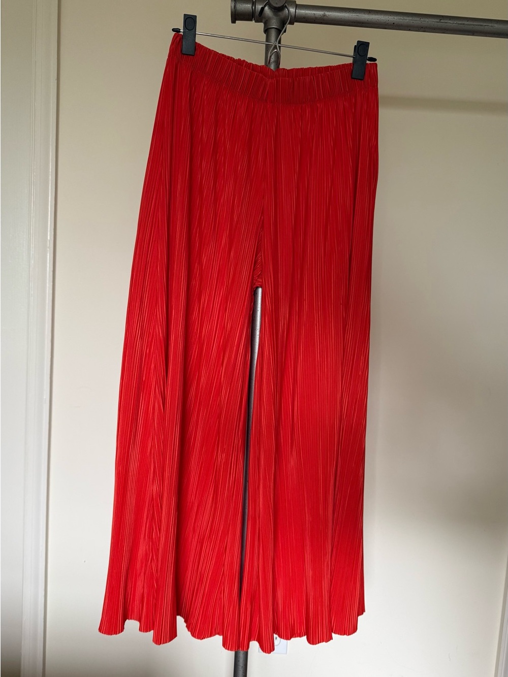 Weekday Red Pleated Wide-Leg Trousers